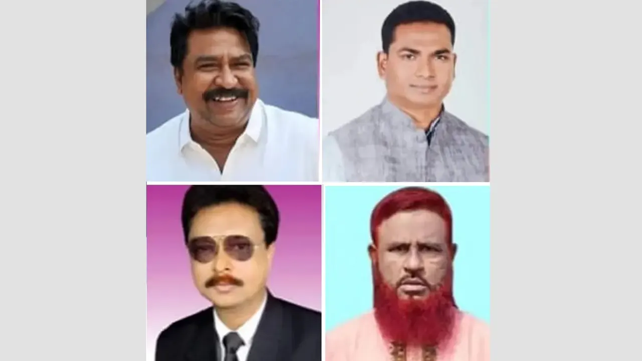 এবিএম মোস্তাকিম (উপরে - বাঁয়ে), এসএম শাহনেওয়াজ ডালিম (উপরে - ডানে), অ্যাড. শহিদুল ইসলাম পিন্টু (নিচে- বাঁয়ে), আলহাজ গাউসুল হোসেন রাজ (নিচে - ডানে)। ছবি : সংগৃহীত