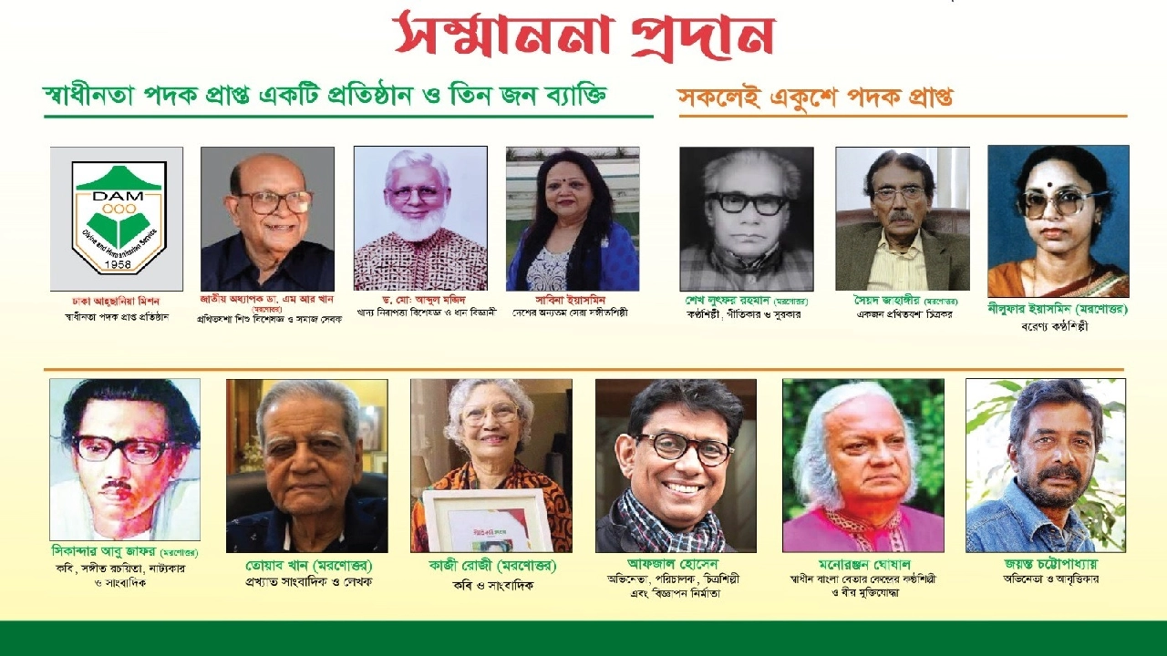 সাতক্ষীরা জেলা সমিতির উদ্যোগে দেশের ১৩ গুণিজনকে সম্মাননা প্রদান করা হবে। ছবি : সংগৃহীত