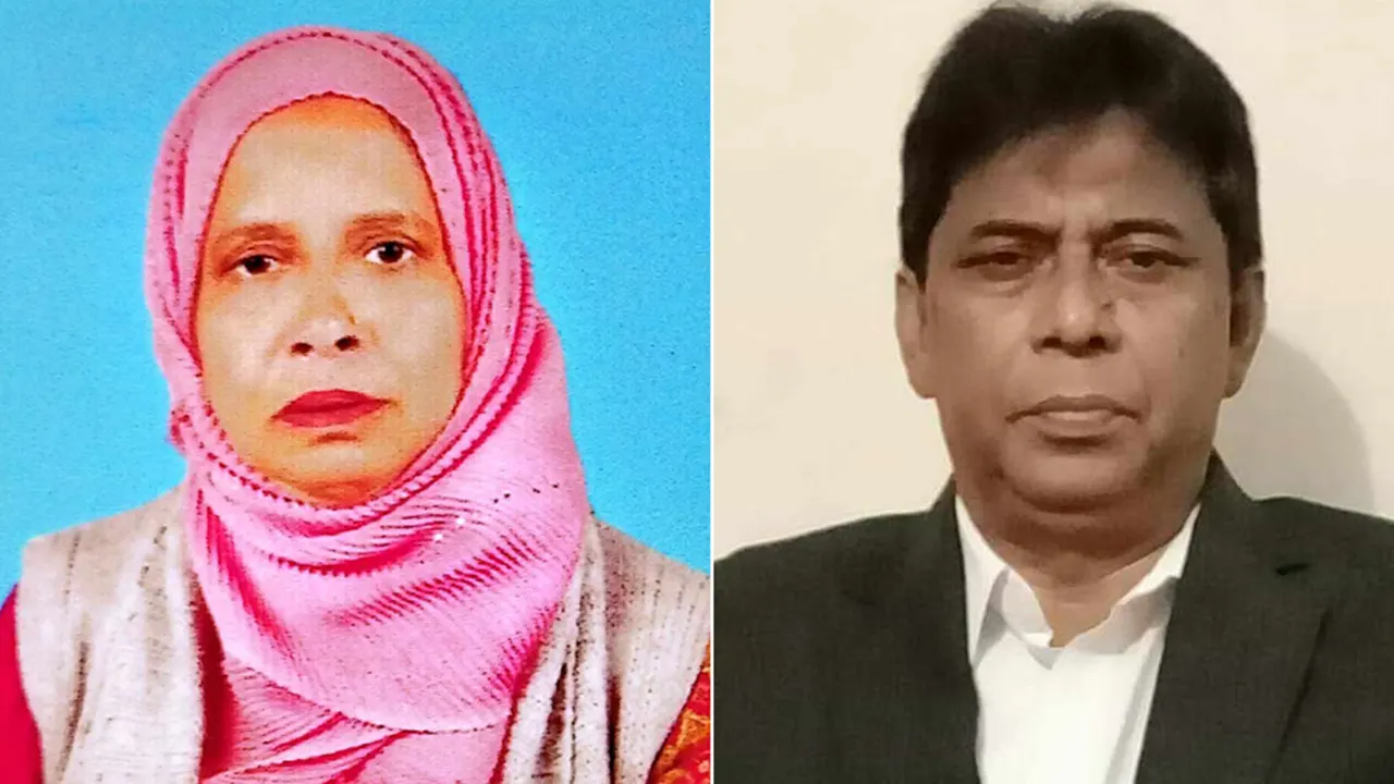 বিএনপির সাবেক আহবায়ক মাহফুজা খাতুন ও  অ্যাড. হুমায়ুন কবির। ছবি : কালবেলা
