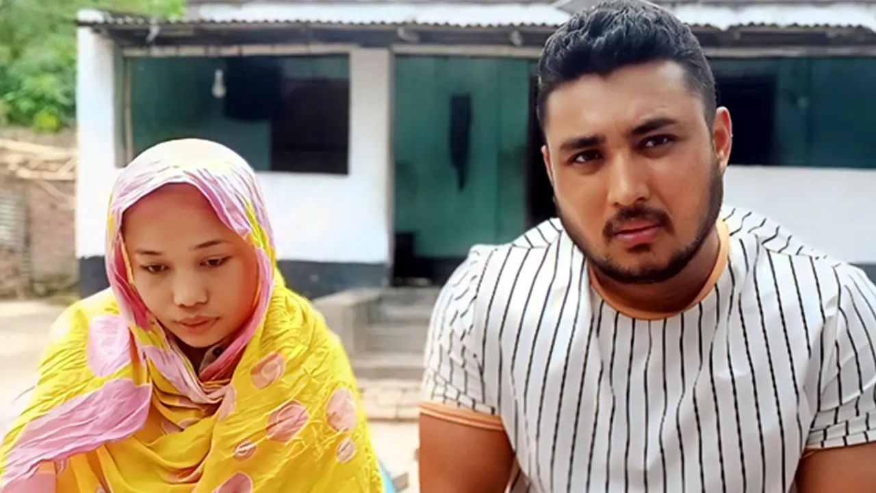 ফিলিপাইনের তরুণী ও বাংলাদেশি যুবক আকাশ মিয়া। ছবি : কালবেলা