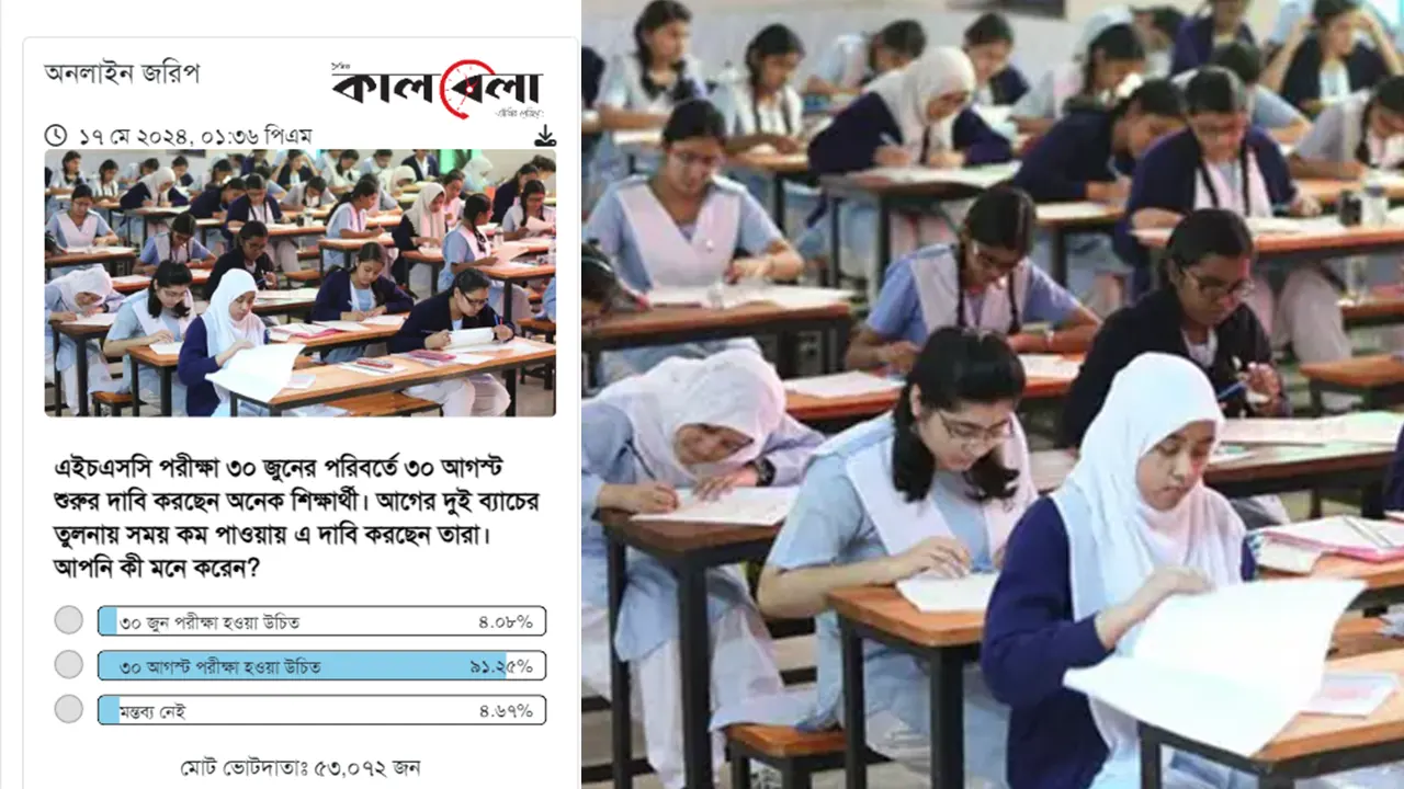 কালবেলার জরিপ (বাঁ পাশে)।