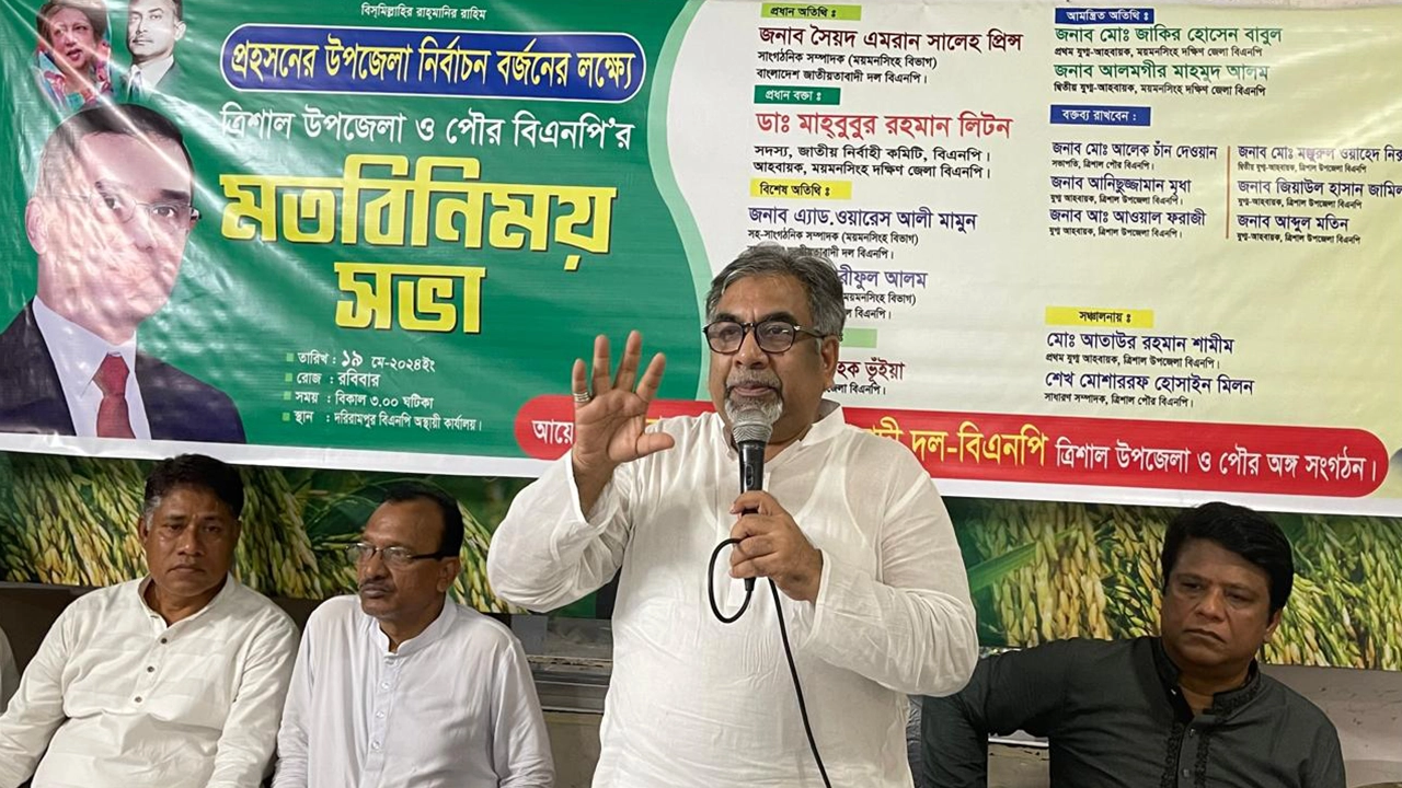 ময়মনসিংহে বিএনপির মতবিনিময় সভায় সৈয়দ এমরান সালেহ প্রিন্স। ছবি : কালবেলা