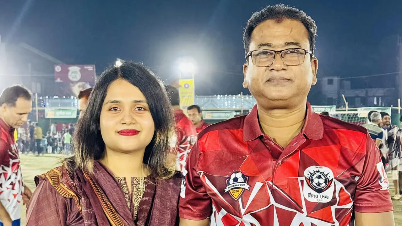 এমপি আনারের সঙ্গে মেয়ে মুমতারিন ফেরদৌস ডরিন। ছবি : সংগৃহীত