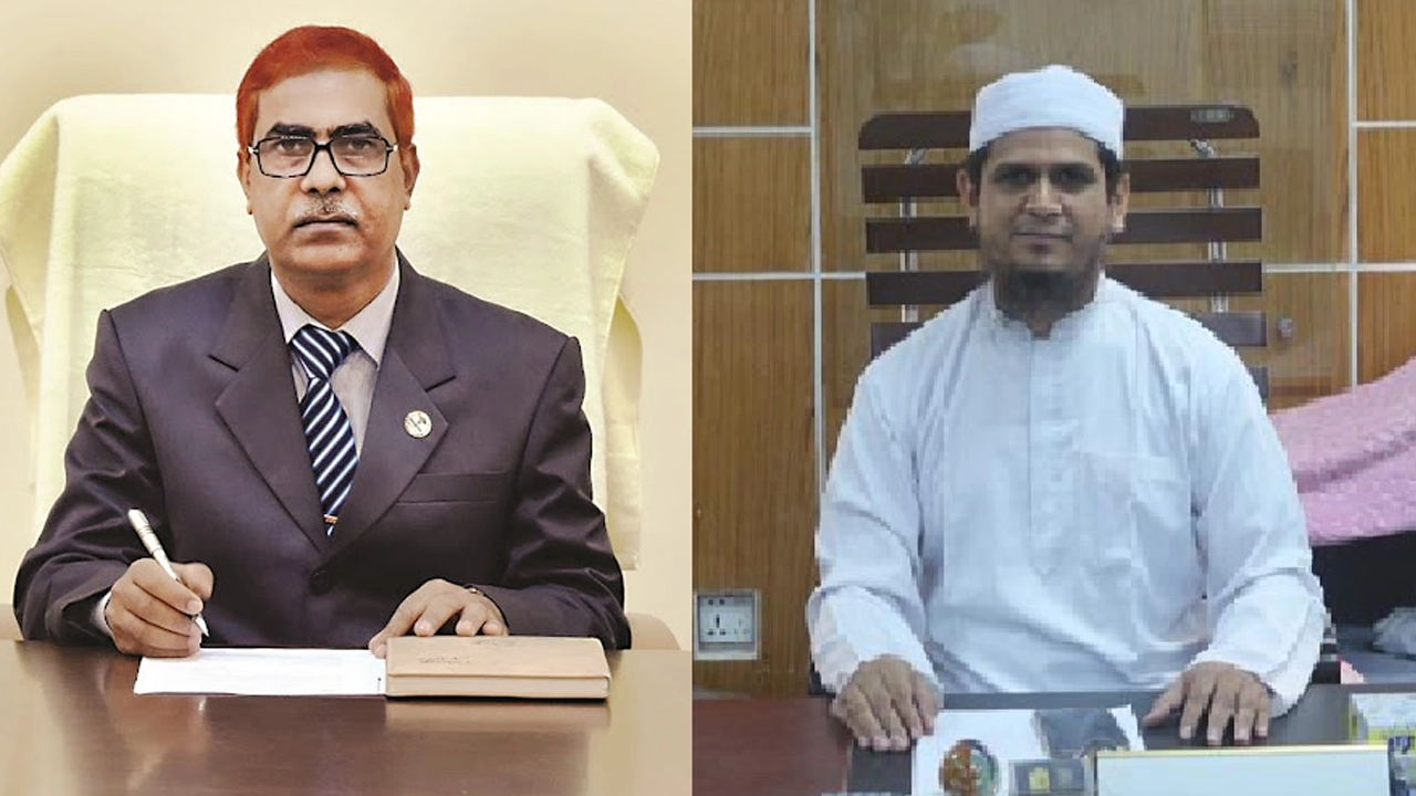 বাঁ থেকে রুয়েটের সাবেক ভিসি অধ্যাপক ড. রফিকুল ইসলাম সেখ ও সাবেক রেজিস্ট্রার অধ্যাপক ড. সেলিম হোসেন। ছবি : সংগৃহীত
