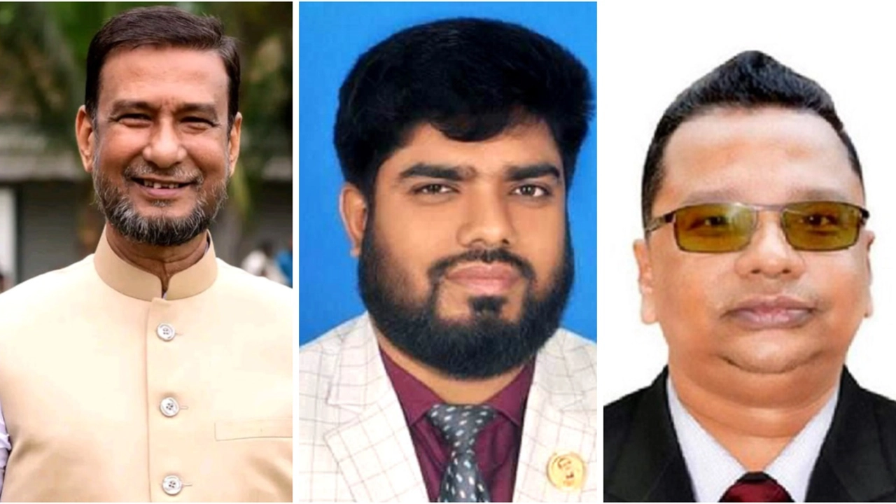 মোস্তাফিজার রহমান মোস্তা, সোহরাব হোসেন ছান্নু ও শুভাশীষ পোদ্দার লিটন (বাম পাশ থেকে)। ছবি : কালবেলা