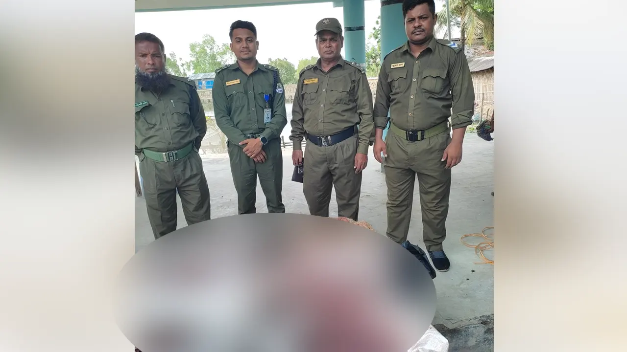 সুন্দরবন থেকে হরিণের মাংস উদ্ধার করেছে বনকর্মীরা। ছবি : কালবেলা