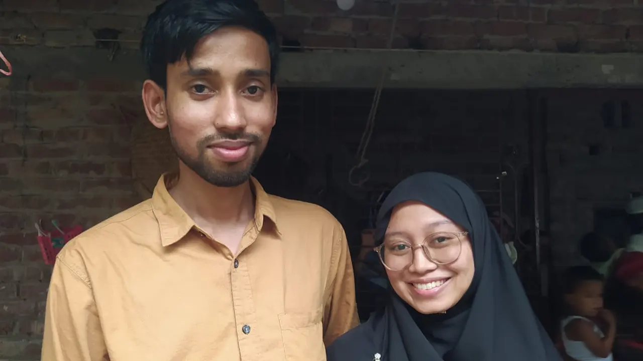 বাংলাদেশি যুবক শাকিউল ইসলাম ও তারাডা বার্লিয়াম মেগানন্দ। ছবি : কালবেলা