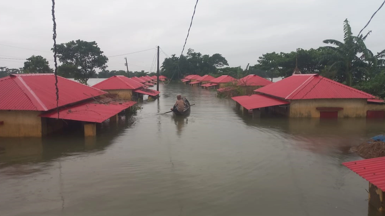 সিলেটের কোম্পানীগঞ্জ উপজেলার বন্যাকবলিত এলাকা। ছবি : কালবেলা