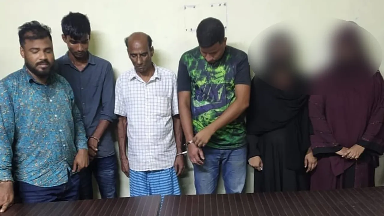 আবাসিক হোটেলে অভিযান চালিয়ে ছয়জনকে গ্রেপ্তার করেছে পুলিশ। ছবি : কালবেলা