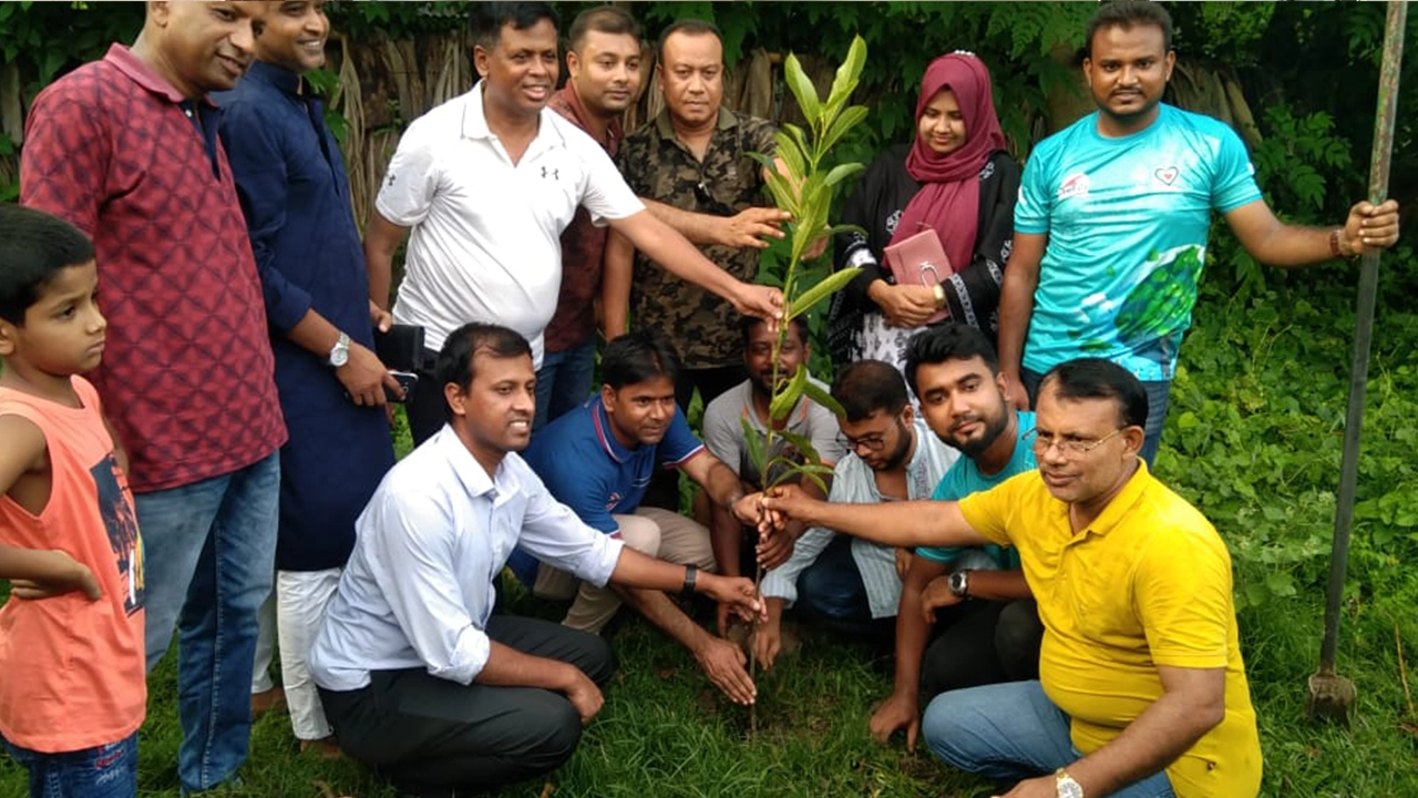 নড়াইলের লোহাগড়ায় মিশন গ্রিন বাংলাদেশের বৃক্ষরোপণ কর্মসূচি। ছবি : কালবেলা
