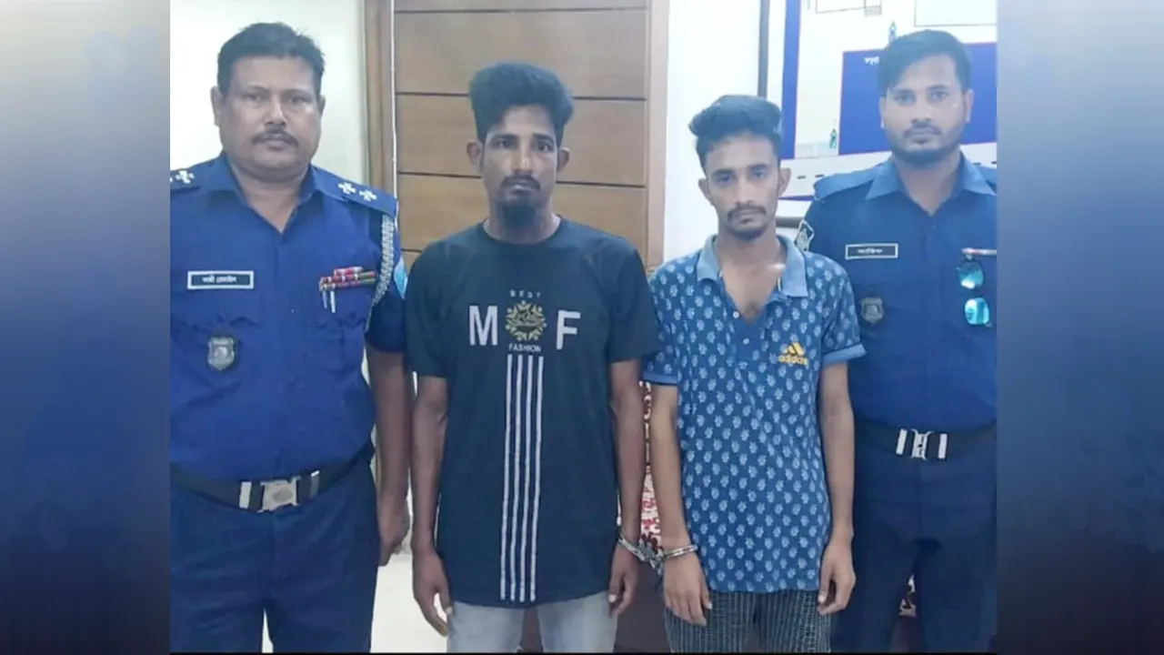 গ্রেপ্তারকৃত দুই আসামি বাপ্পি ও জামাল। ছবি : কালবেলা
