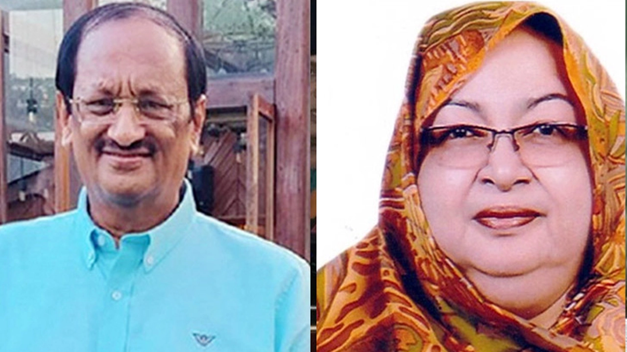খন্দকার মুশতাক আহমেদ এবং ফাওজিয়া রাশেদী। ছবি : সংগৃহীত