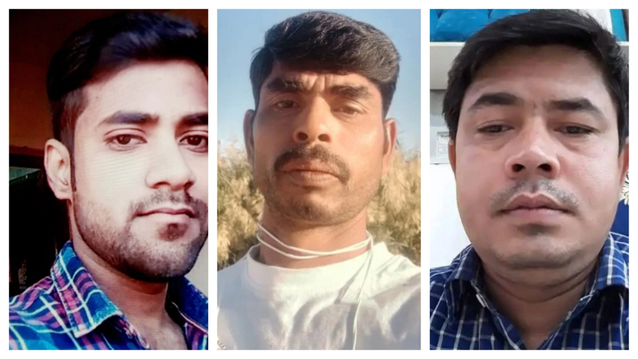 বাঁ থেকে সৌদিতে আগুনে নিহত বগুড়ার এনামুল হোসেন, শুকবর রহমান ও ফারুক হোসেন। ছবি : কালবেলা