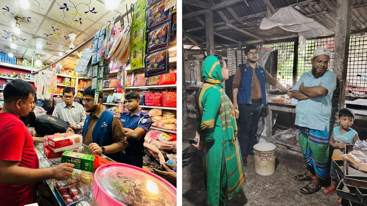 কুমিল্লার ব্রাহ্মণপাড়ায় সদর ও সাহেবাবাদ বাজারে উপজেলা প্রশাসনের অভিযান। ছবি : কালবেলা