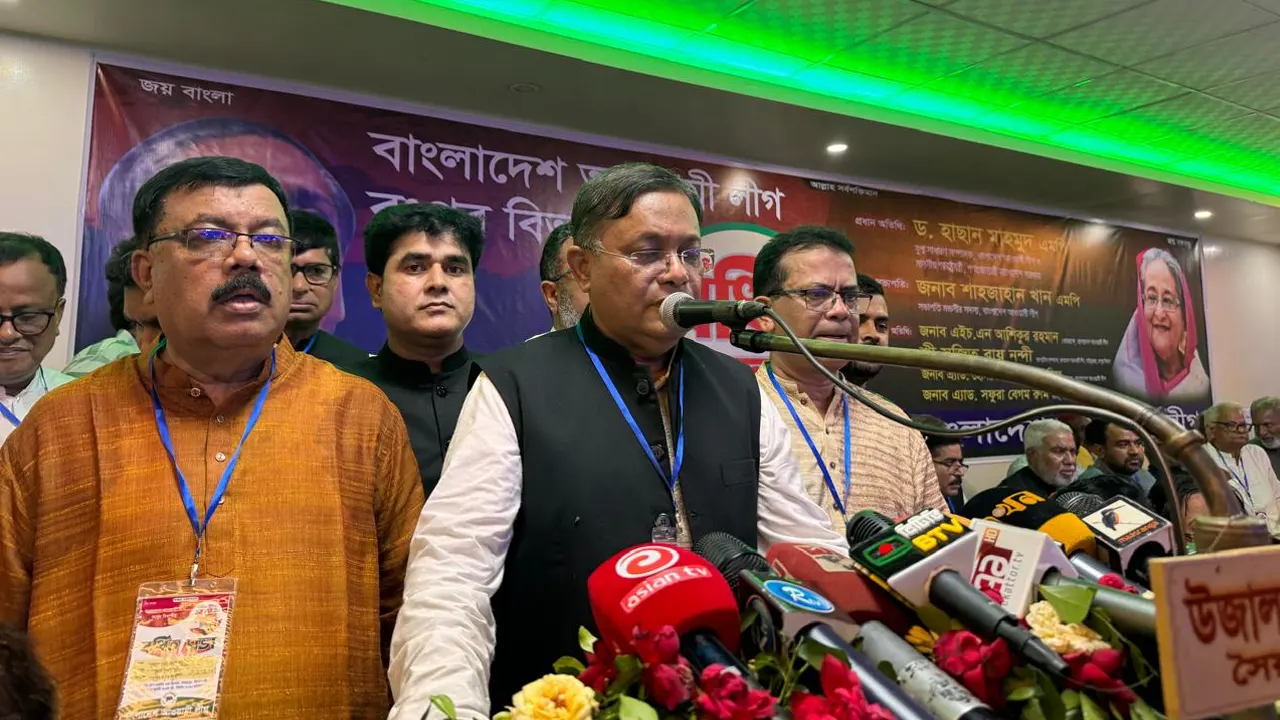 রংপুর বিভাগীয় বর্ধিত সভায় পররাষ্ট্রমন্ত্রী ও আওয়ামী লীগের যুগ্ম সাধারণ সম্পাদক ড. হাছান মাহমুদ। ছবি : কালবেলা