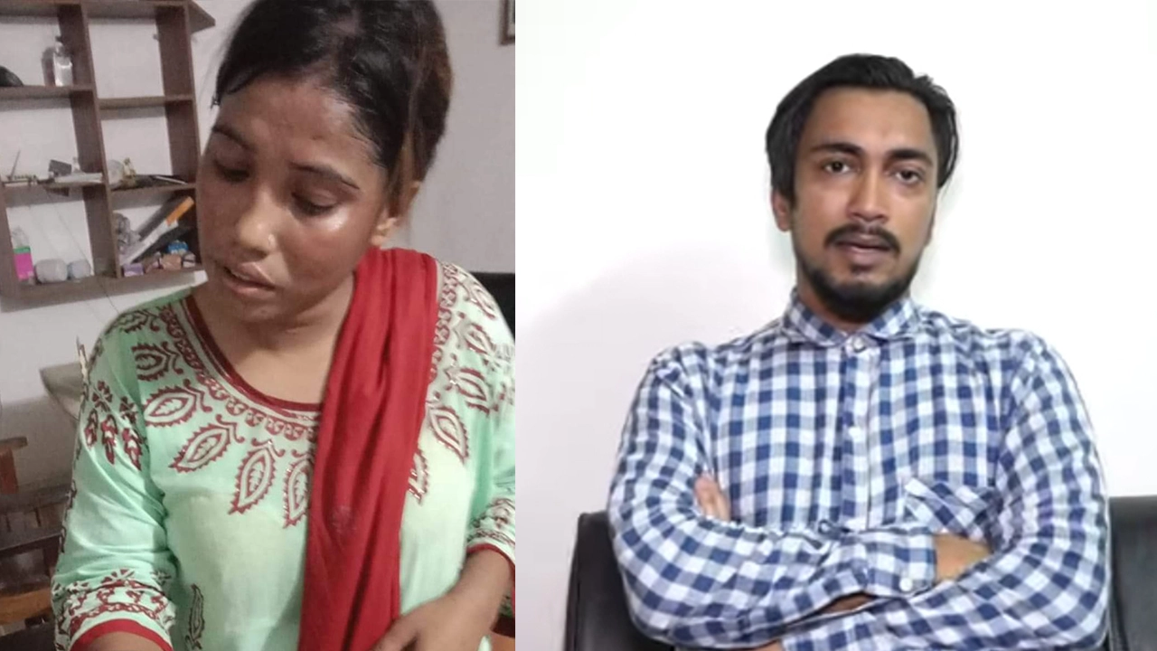 টিকটকার সাকিব খান ও তার স্ত্রী শিখা। ছবি : সংগৃহীত