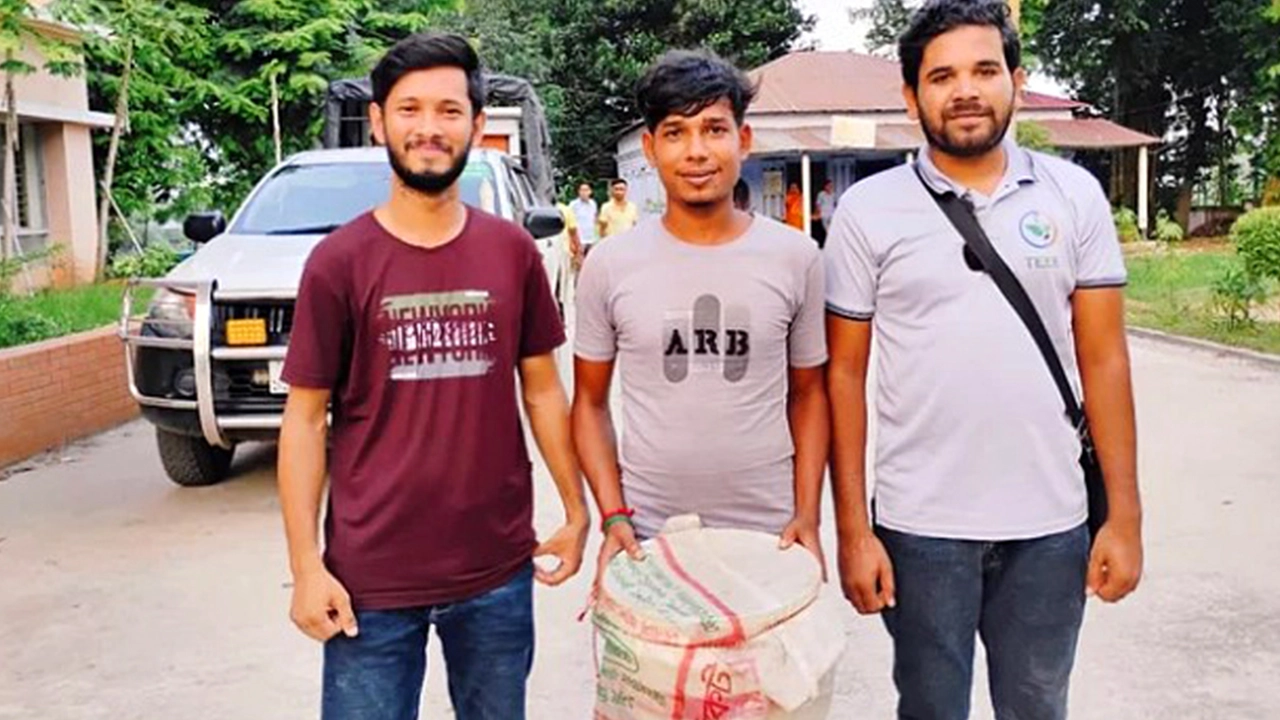 নিয়ে যাওয়া হয় উদ্ধারকৃত সাপের বাচ্চা। ছবি : কালবেলা