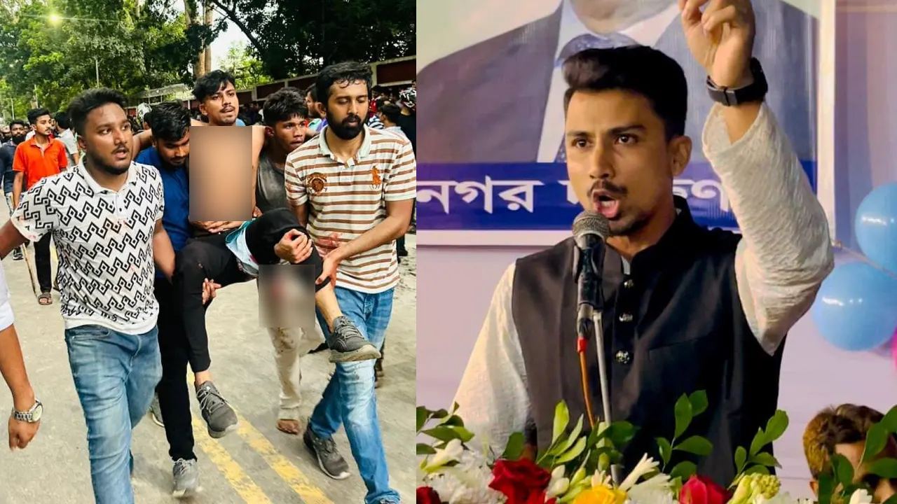 আহত ছাত্রলীগ নেতা। ছবি : কালবেলা