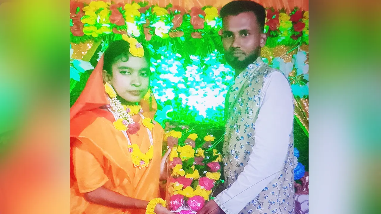 গায়ে হলুদ অনুষ্ঠানে স্বামীর সঙ্গে সাহিদা আক্তার। ছবি : কালবেলা