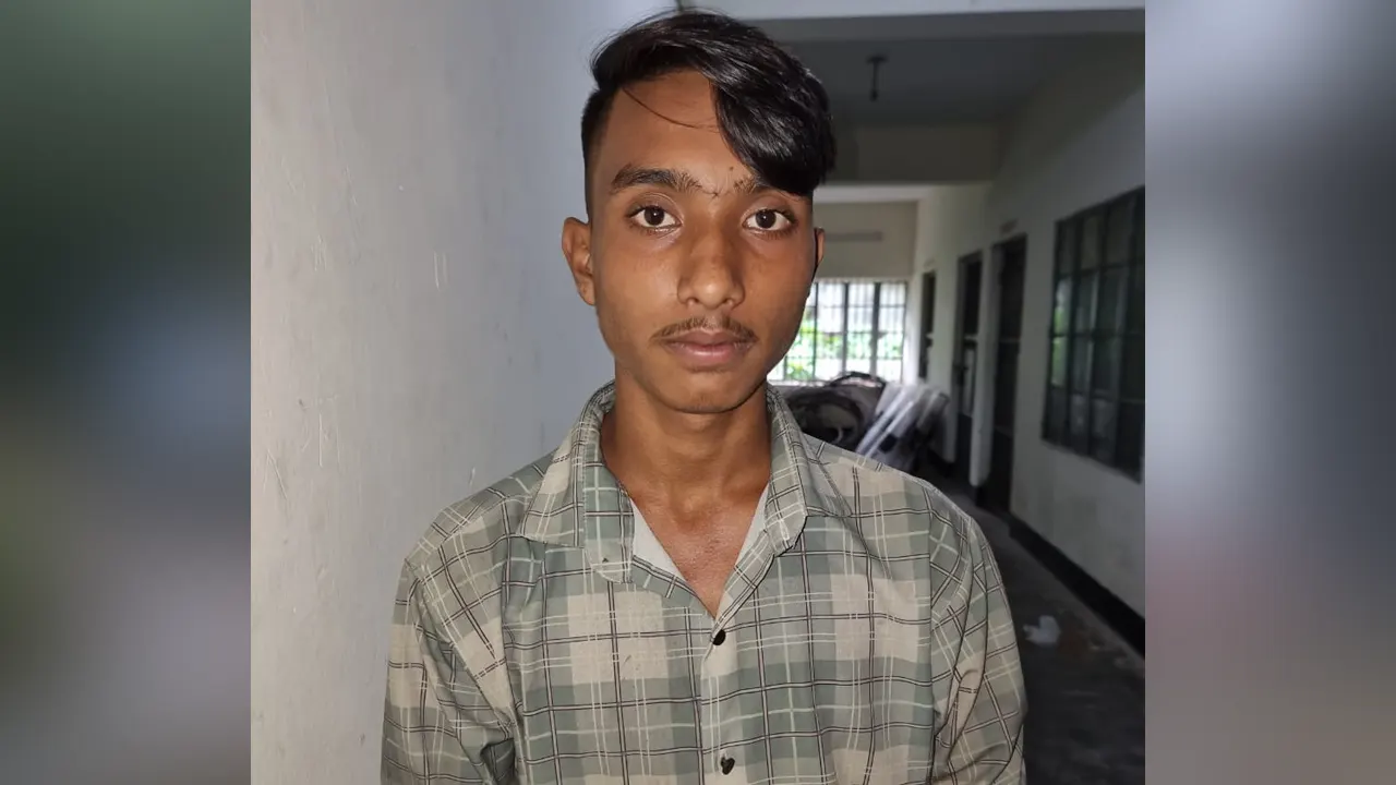 পুলিশের হাতে গ্রেপ্তার অপহরণকারী শান্ত। ছবি : কালবেলা