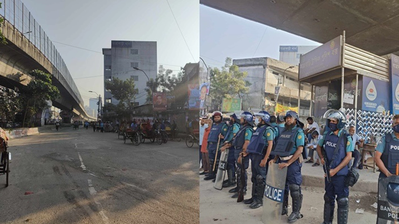 রাজধানীতে পুলিশের ব্যাপক উপস্থিতি। ছবি : সংগৃহীত