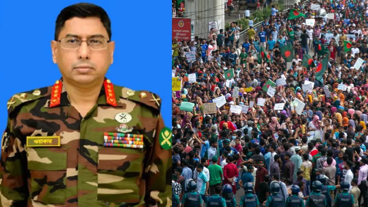 সেনাপ্রধান ও কোটা সংস্কার আন্দোলনকারীদের শাহবাগ অবরোধ। পুরোনো ছবি