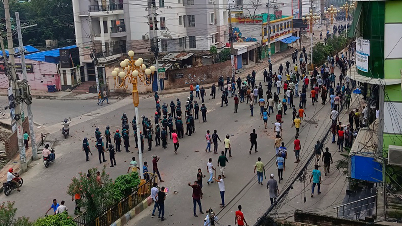 রাজশাহী মহানগরে পুলিশের অবস্থান। ছবি : কালবেলা