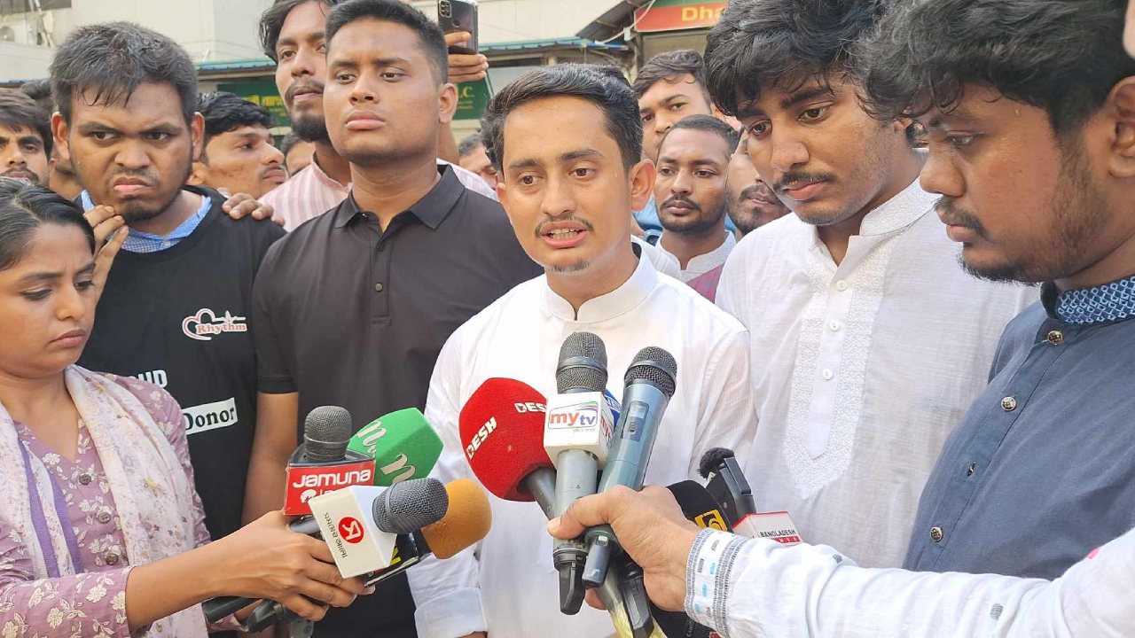 বৈষম্যবিরোধী ছাত্র আন্দোলনের অন্যতম সমন্বয়ক সারজিস আলম। ছবি : কালবেলা