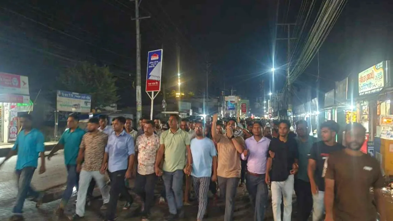 খাগড়াছড়িতে ছাত্রদলের বিক্ষোভ মিছিল। ছবি : কালবেলা