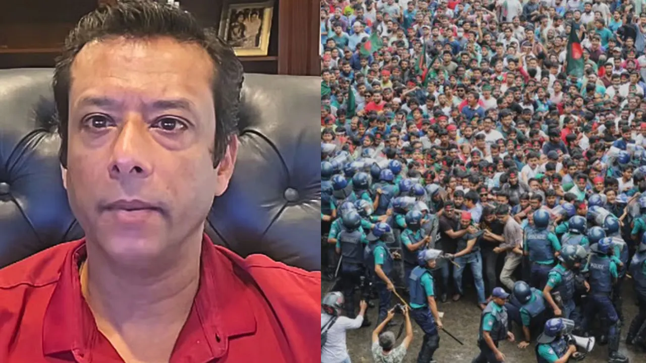 সজীব ওয়াজেদ জয় ও আন্দোলনকারীদের মুখোমুখি পুলিশের অবস্থান। পুরোনো ছবি