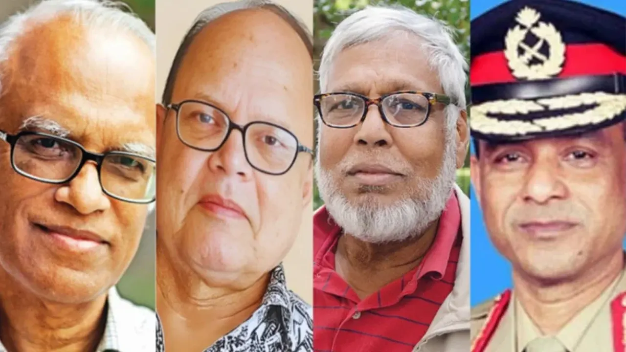 আলোচনায় থাকা নতুন চার উপদেষ্টা। ছবি : সংগৃহীত