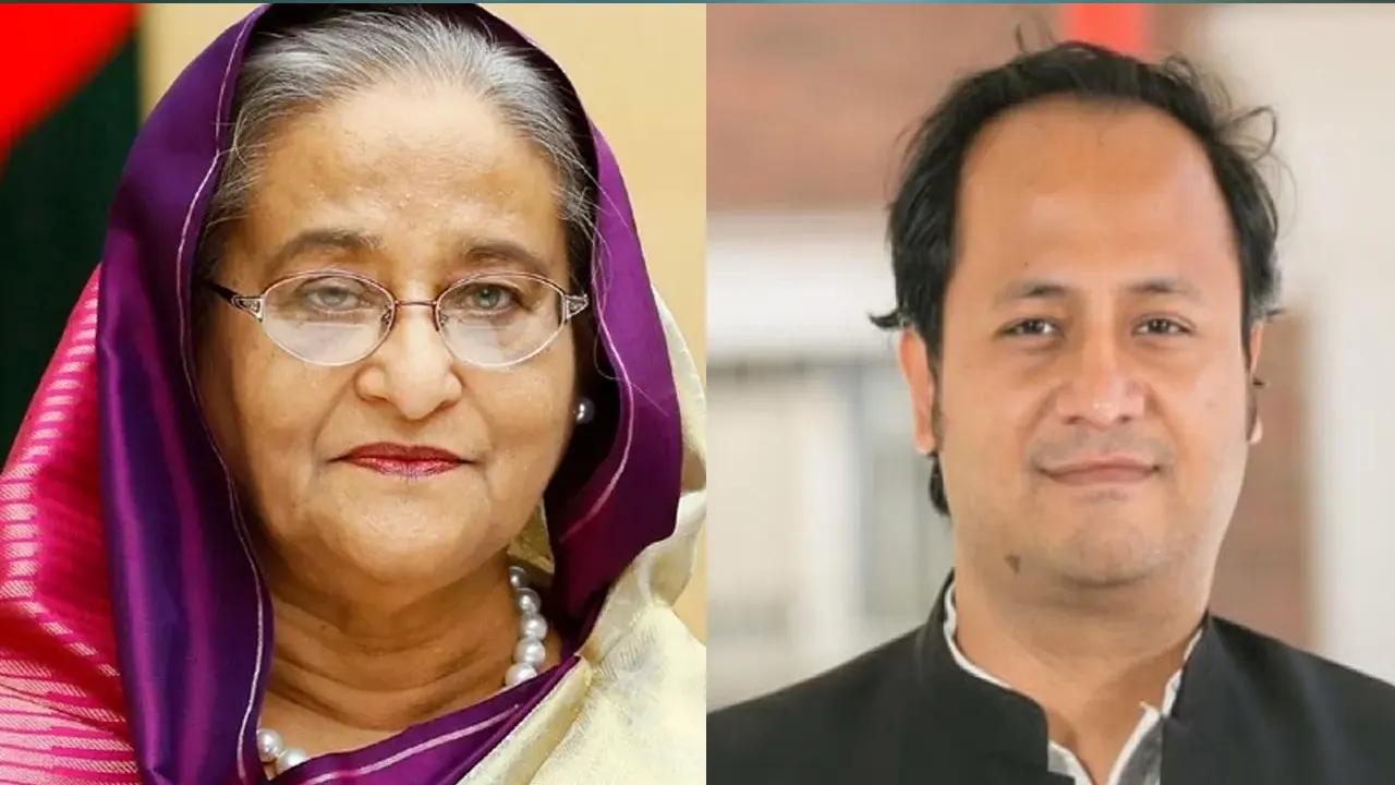 শেখ হাসিনা (বামে) ও মহিবুল হাছান চৌধুরী নওফেল (ডানে)। ছবি : কালবেলা