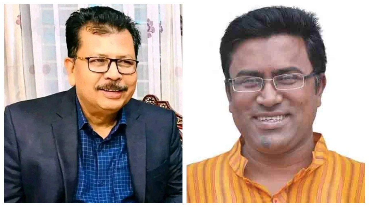 বাঁ থেকে- বিজন কুমার চন্দ ও ছানুয়ার হোসেন ছানু। ছবি : সংগৃহীত