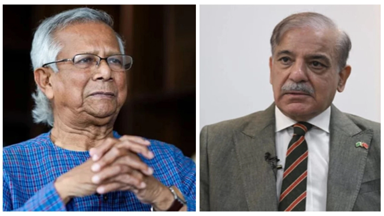 ড. মুহাম্মদ ইউনূস ও পাকিস্তানের প্রধানমন্ত্রী মুহাম্মদ শাহবাজ শরীফ। ছবি : সংগৃহীত