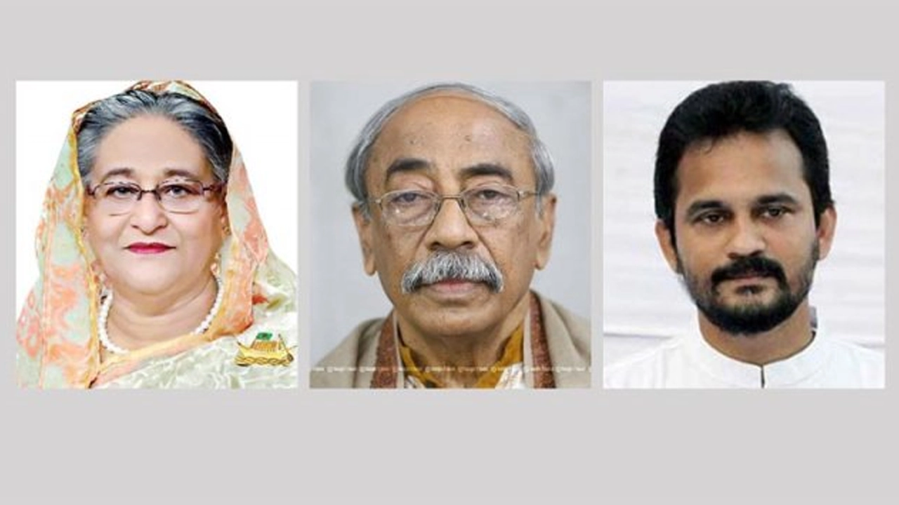 শেখ হাসিনা, শাহরিয়ার কবির ও ইমরান সরকার। ছবি : সংগৃহীত