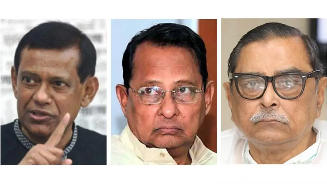 এ এইচ এম শামসুদ্দিন চৌধুরী মানিক, হাসানুল হক ইনু ও রাশেদ খান মেনন। ছবি : সংগৃহীত
