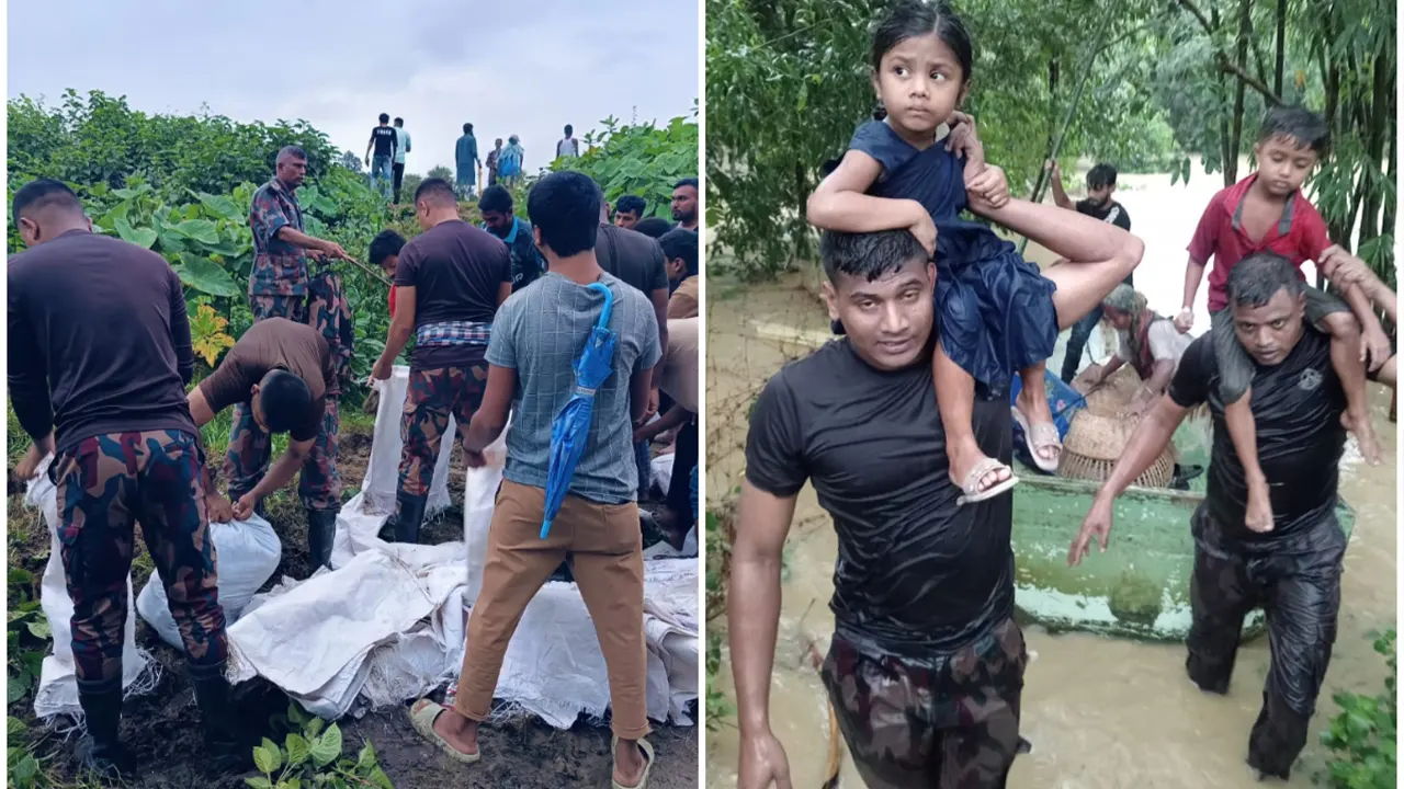 বিজিবির উদ্ধার অভিযান। ছবি : কালবেলা
