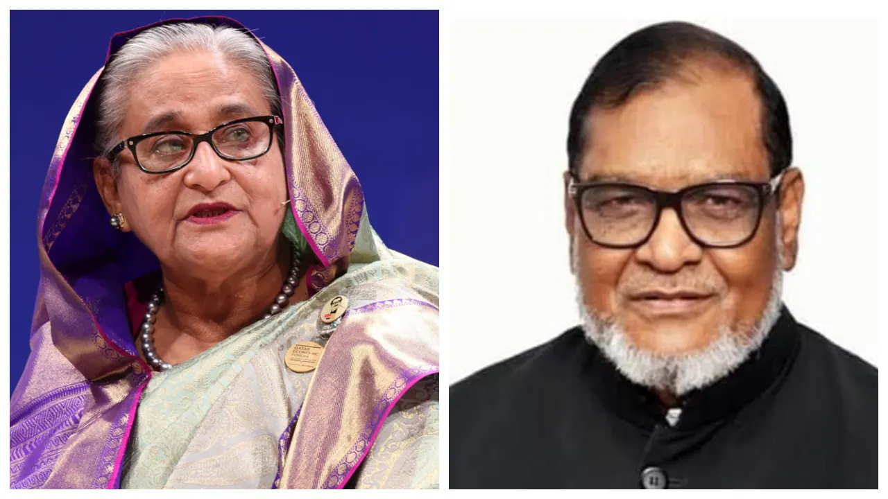 বাঁ থেকে- শেখ হাসিনা ও আ ক ম মোজাম্মেল হক। ছবি : সংগৃহীত