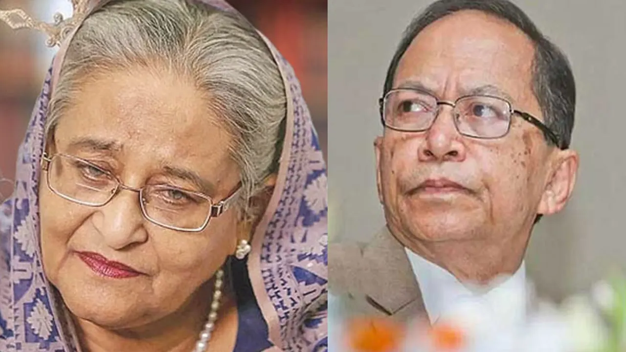 সাবেক প্রধানমন্ত্রী শেখ হাসিনা এবং সাবেক প্রধান বিচারপতি এসকে সিনহা। ছবি : সংগৃহীত