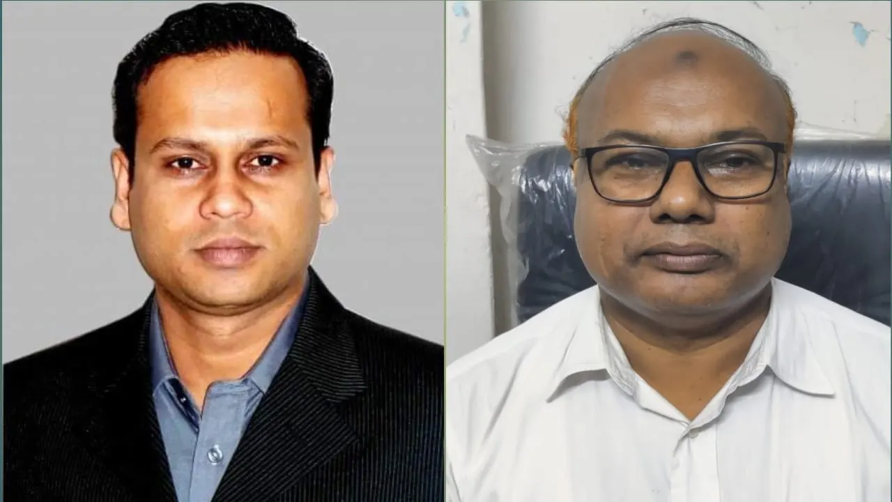 প্রেস ক্লাবের সভাপতি আবু সাঈদ, সম্পাদক আব্দুল বারী। ছবি : কালবেলা