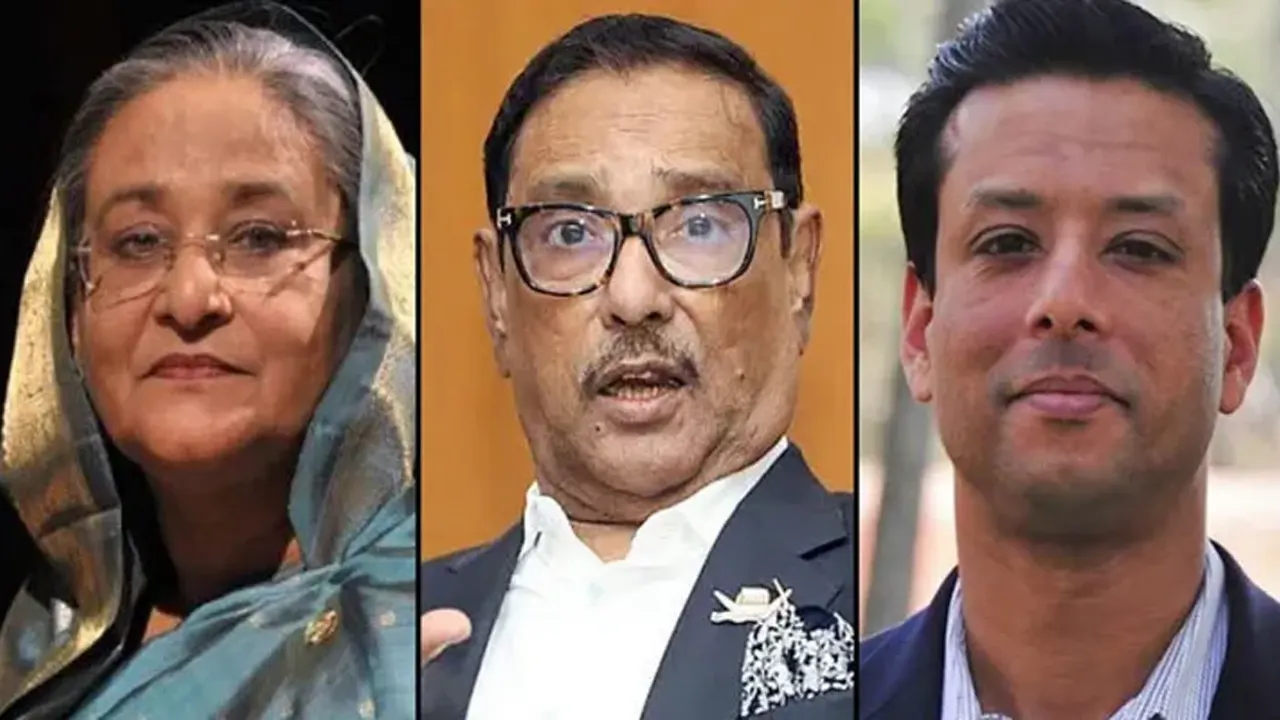 শেখ হাসিনা, ওবায়দুল কাদের ও সজীব ওয়াজেদ জয়। ছবি : সংগৃহীত