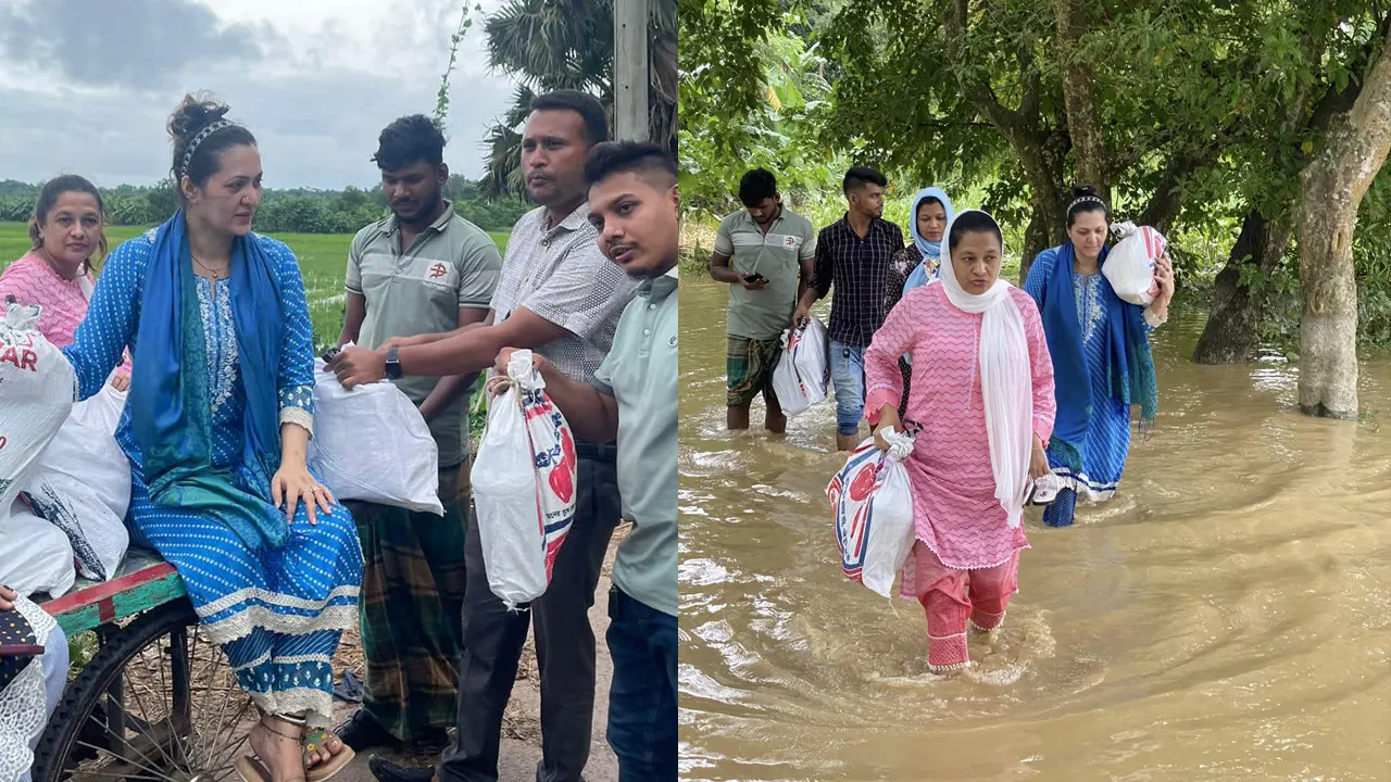 বন্যার্তদের পাশে দাঁড়ালেন মুক্তি। ছবি সংগৃহীত