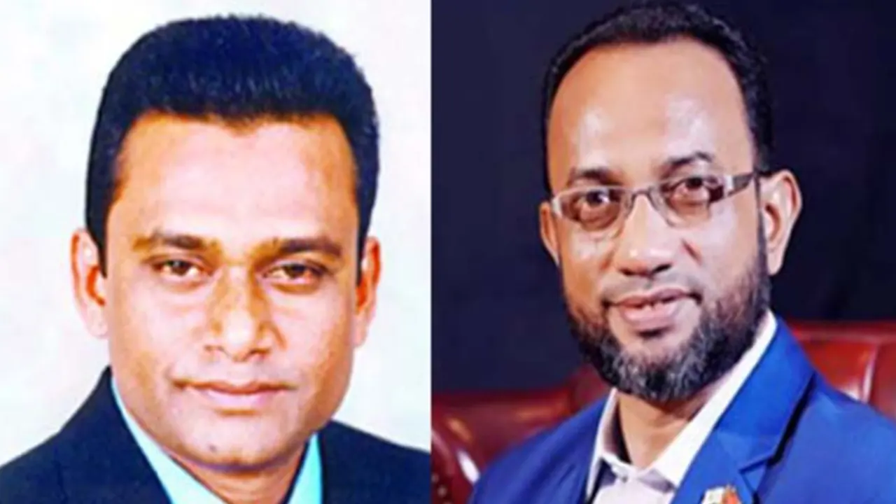 সিলেটের আওয়ামী লীগ নেতা সৈয়দ শামীম (বামে) ও সিলেটের সাধারণ সম্পাদক আবদুর রহমান জামিল (ডানে)। ছবি : কালবেলা