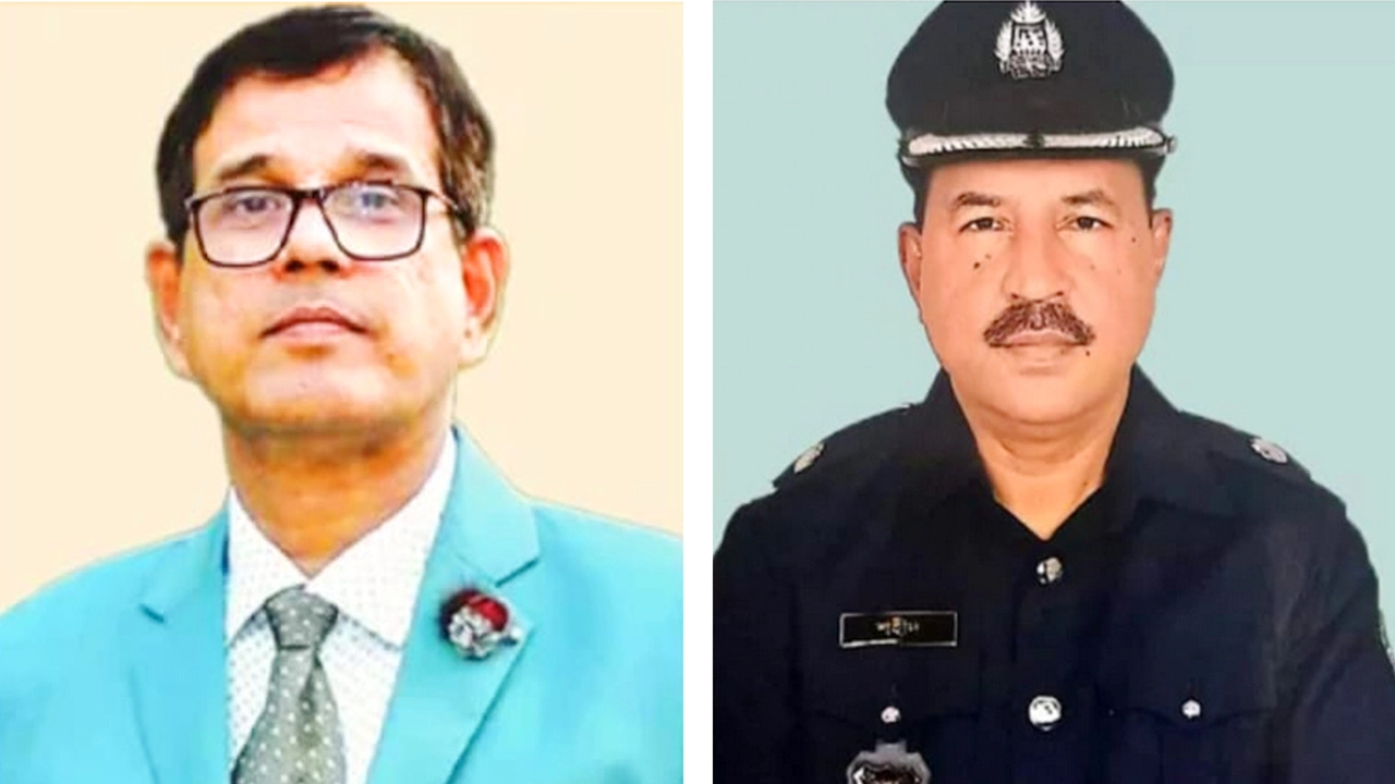 চিফ কমান্ড্যান্ট মো. জহিরুলের ইসলাম (বামে) ও ঢাকার কমান্ড্যান্ট শহীদ উল্লাহ (ডানে)। ছবি : কালবেলা
