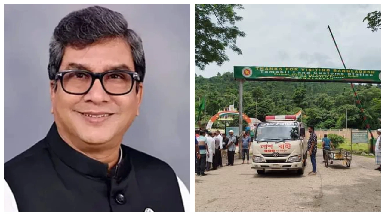 ইসহাক আলী খান পান্না ও এম্বুলেন্সে আনা হয় তার মরদেহ। ছবি : কালবেলা