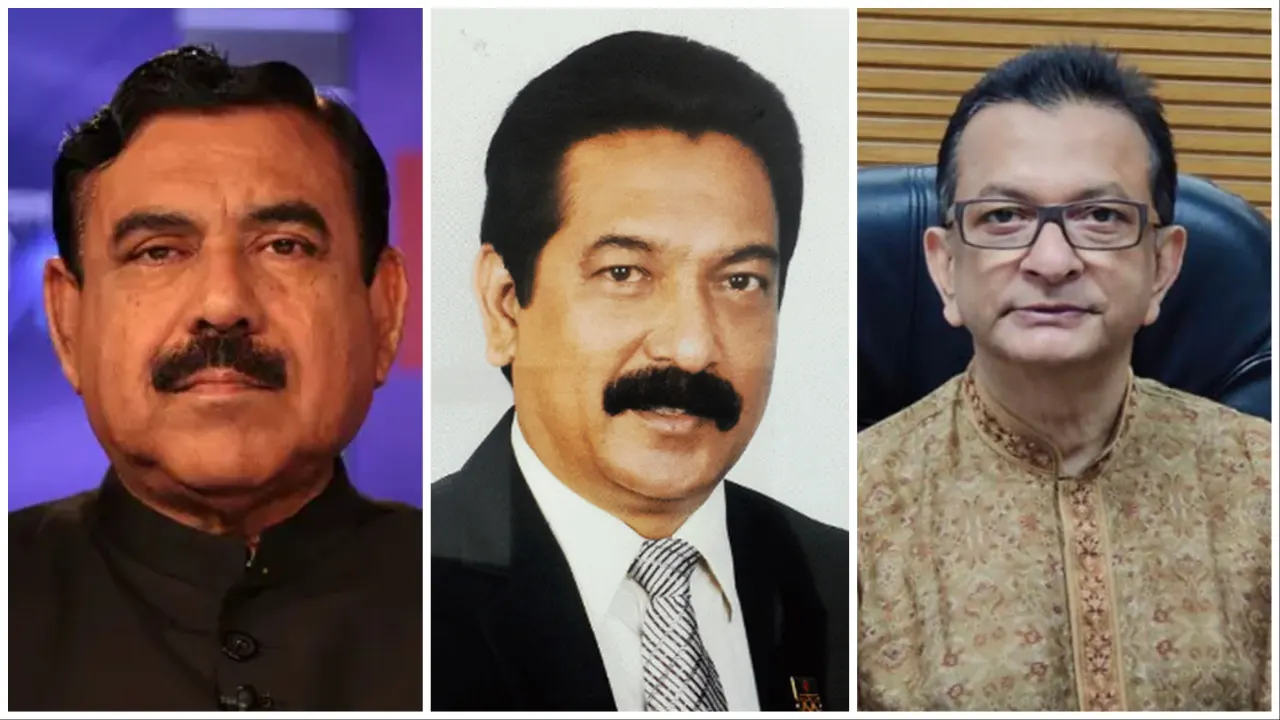 বাঁ থেকে শাজাহান খান, মসিউর রহমান রাঙ্গা ও খন্দকার এনায়েত উল্যাহ। ছবি : সংগৃহীত
