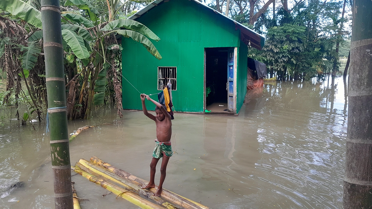 লক্ষ্মীপুরে বন্যার একটি চিত্র। ছবি : কালবেলা