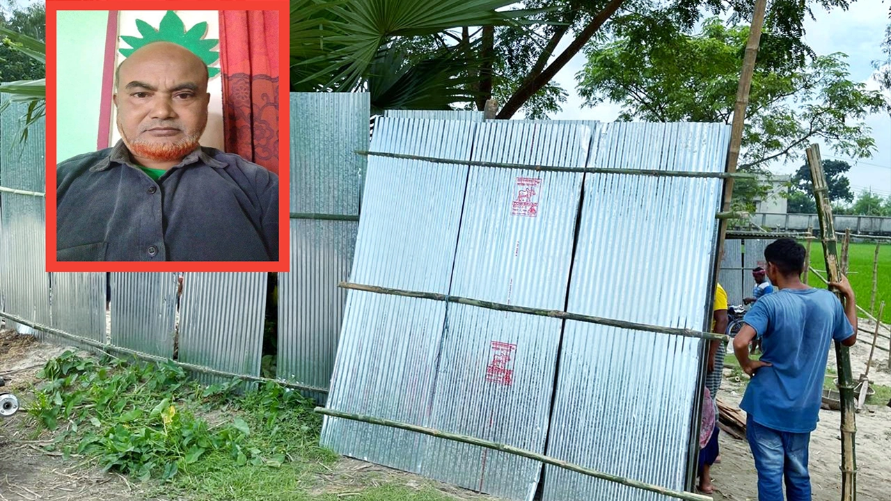 বিধবার জমি দল করেন সাবেক ইউপি মেম্বার। ছবি : কালবেলা