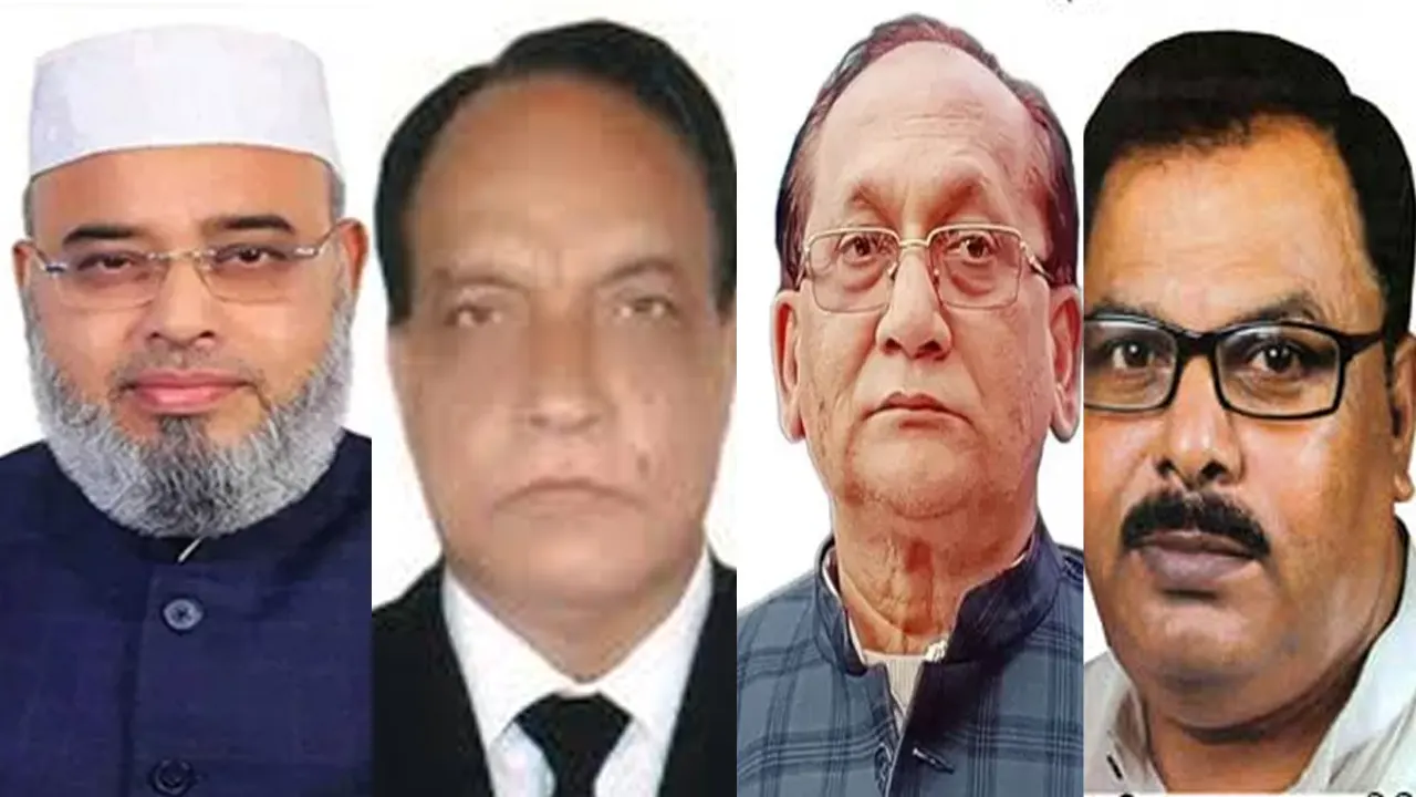 বাঁ থেকে সাবেক সংসদ সদস্য মোহাম্মদ হাবিব হাসান, মো. নূরুল ইসলাম তালুকদার, আব্দুল ওদুদ ও মো. জাকির হোসেন। ছবি : সংগৃহীত