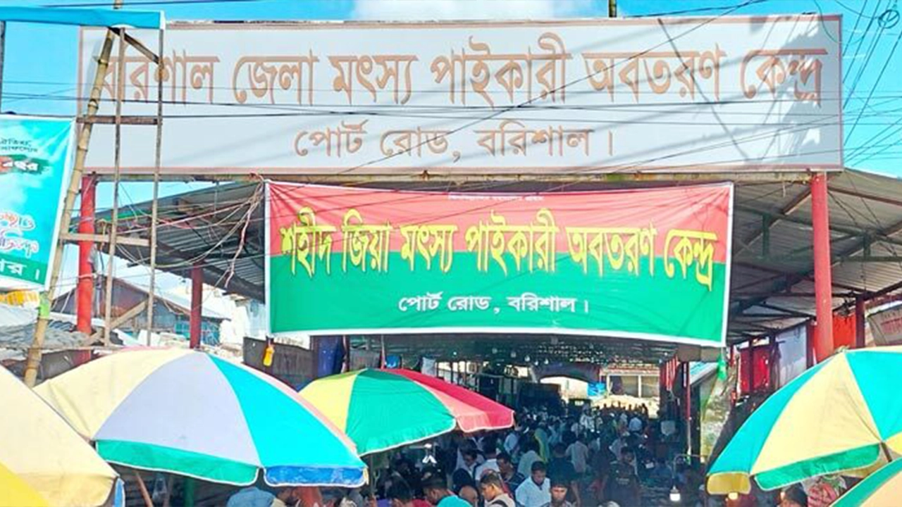 বরিশালের মাছের আড়ত। ছবি : কালবেলা